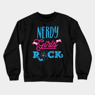 Nerdy Girls Rock Cute Geek Nerd Chic Gamer Science Crewneck Sweatshirt